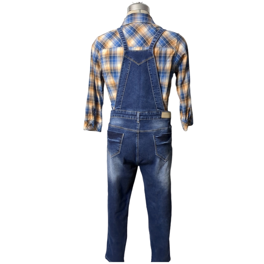 CORAL Blue Denim Overalls Dark Wash size 34 - Picture 10 of 14